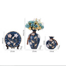 Axyaa Ceramic Vase Set - Retro European American Style Home Decor Craft Ornament