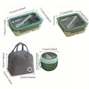 Axyaa Portable Leakproof Lunch Box Set with Thermal Bag, Large Food Storage Bag