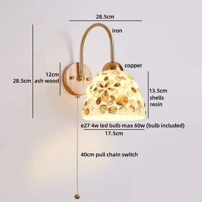 Axyaa Shells Resin LED Wall Lamp for Home Decor and Interior Design