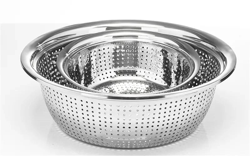 Axya Stainless Steel Mesh Sifter Colander Strainer Sieve - Round Basin Filter Tray Basket