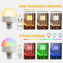 Axyaa RGB LED Bulb with Remote Control - Dimmable E27/E26 Interface