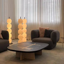 Axyaa Gourd String Floor Lamp White Glass Lampshade
