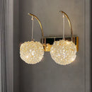 Axyaa Crystal Wall Lamp: Gold Metal, G9 Bulb, Adjustable Wire, Elegant Lighting for Home
