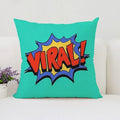 Axyaa Pop Art Cushion Cover: Fun Cartoon Pillow for Living Room Sofa or Bed