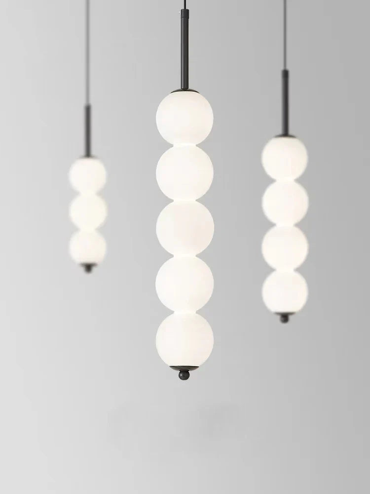 Axya White Pearl Glass Ball Pendant Lights for Kitchen Decor