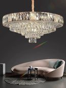 Axyaa Clear Crystal Chandelier: Nordic Luxury Hanging Lamp for Living Room and Dining Table