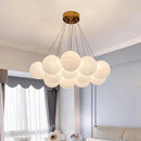 Axyaa Glass Ball Chandelier: Modern French Style Pendant Light