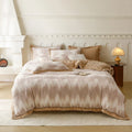 Axyaa Winter Velvet Zebra Stripe Flower 5D Print Duvet Set