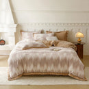 Axyaa Winter Velvet Zebra Stripe Flower 5D Print Duvet Set
