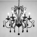 Axyaa Elegant Metal Chandelier with Crystal Pendants for Home Decor