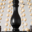 Axyaa Wooden Bead Pendant Light for Retro American Living Room, Hotel Corridor, and Bedroom