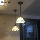 Axyaa Stained Glass Pendant Lights for Mediterranean Loft Decor