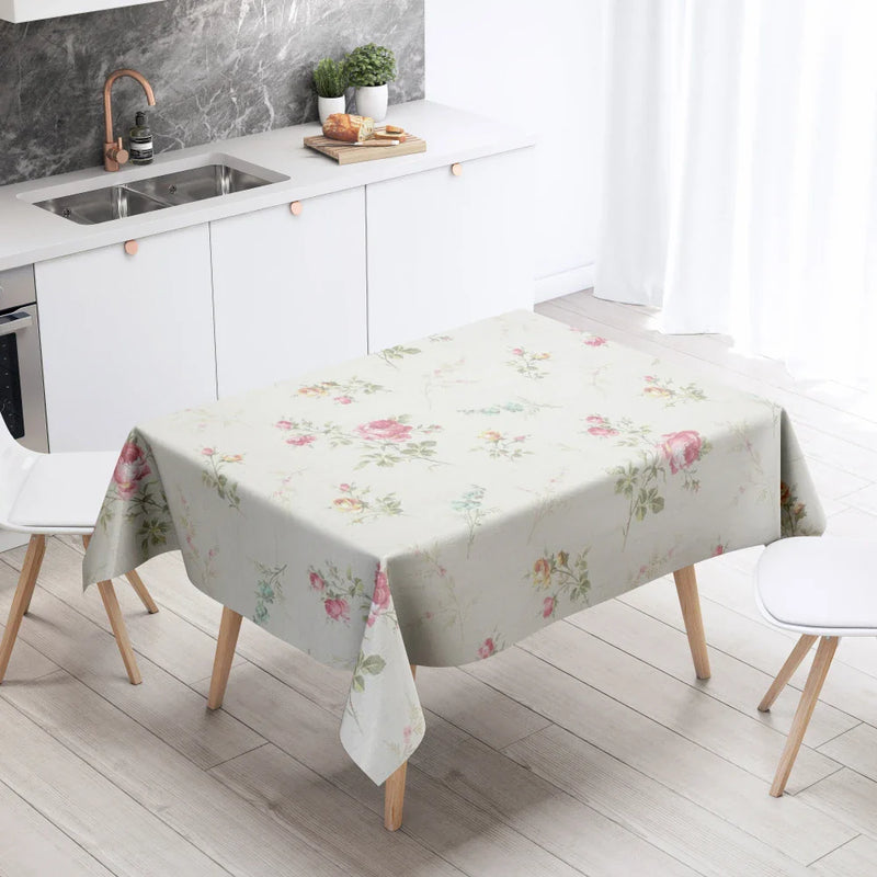 Axyaa Floral Tablecloth: Anti-Stain Waterproof Home Decoration for Kitchen, Fireplace, Countertop