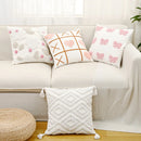 Axyaa Embroidered Bow Flower Sofa Throw Pillowcase Tufted Love Cushion Covers