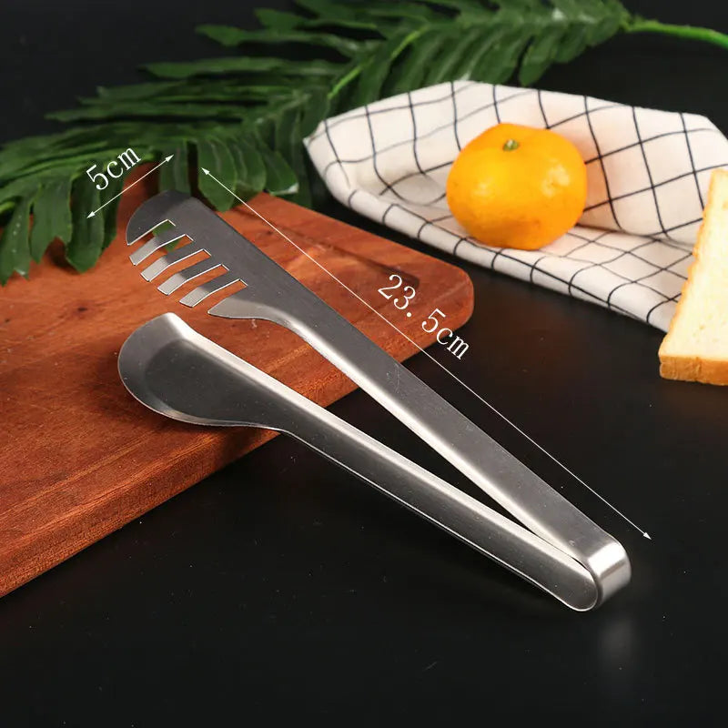 Axyaa Stainless Steel Food Tongs - Multi-Use Nonstick Clamp for Home Kitchen