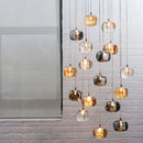 Axyaa Modern LED Stair Chandelier - Luxury Amber, Smoky Gray, Clear Crystal Indoor Lighting