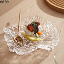 Axyaa Glass Plate: Creative Salad, Dessert, Sushi, Fruit, Molecular Cuisine Special Tableware
