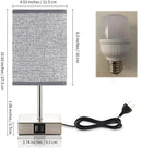 Axyaa Grey Touch Desk Lamp, Dimmable Bedside Light, Rechargeable LED for Bedroom Office
