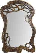 Axyaa Mosaic Glass Wall Mirror, Decorative Embossed Rectangular Vanity Mirror