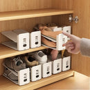 Axyaa Double-Layer Shoe Storage Cabinet with Layered Partition - Space Saving Entryway Organizer