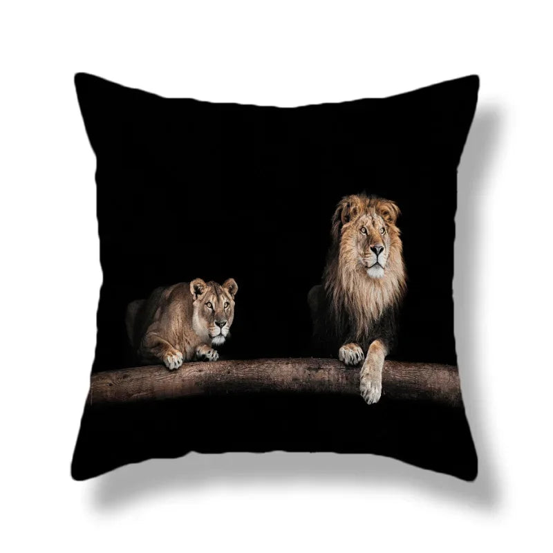 Wild Animal Lion Tiger Cushion Cover - Axyaa Home Decor