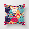 Geometric Nordic Cushion Cover in Yellow Red Blue for Sofa by Axyaa
