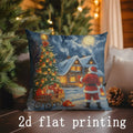 Axyaa Santa Claus Christmas Scene Pillow Cover for Sofa Bedroom Car