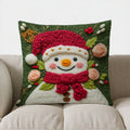 Axyaa Christmas Snowman Flowers Decorative Pillow Cover for Sofa Bedroom Car