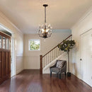 Axyaa Crystal Chain LED Chandelier: Retro Metal Lustre Pendant Lighting for Indoor Decor
