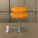 Axyaa Double Layered Egg Tart Girl Desk Lamp: American Retro Bauhaus LED Vintage