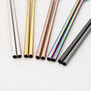 Axyaa Rose Steel Straw Set - Reusable Straws for Drinks & Cocktails