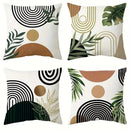 Axyaa Line Leaf Print Pillowcase for Bohemian Home Decoration