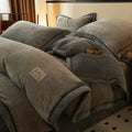 Axyaa King Velvet Flannel Bedding Set with Fleece Sheet & Pillowcase