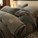 Axyaa King Velvet Flannel Bedding Set with Fleece Sheet & Pillowcase