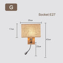 Axyaa Wood Iron LED Wall Lamp with Linen Lampshade for Bedroom and Aisle Lighting