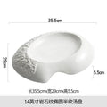 Axyaa White Ceramic Soup Plate - Elegant Japanese Western Food Dish