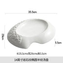 Axyaa White Ceramic Soup Plate - Elegant Japanese Western Food Dish