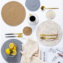 Axyaa Cotton Dining Table Mat Set - Heat Resistant Circular Dish Mat
