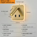 Axyaa Rotatable LED Wall Lamp with USB Charging & Switch - Bedroom Spotlight