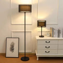 Axyaa Nordic Black/White Fabric Floor Lamp - Minimalist High Living Room Table Lamp