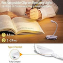Axya Rechargeable Book Light: Clip-On LED Reading Lamp with Stepless Brightness