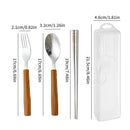 Axyaa Stainless Steel Cutlery Set with Box - Portable Reusable Outdoor Tableware