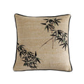 Axyaa Floral Embroidered Linen Cushion Cover with Pompom Accent