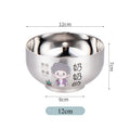 Axyaa Kids' Cartoon Stainless Steel Rice Bowl and Soup Bowl Set