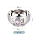 Axyaa Kids' Cartoon Stainless Steel Rice Bowl and Soup Bowl Set