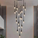 Axyaa Crystal Chandelier Stair Pendant Lamp Living Room Lighting