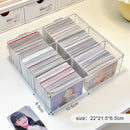 Axyaa Acrylic Card Storage Box for Popmart Cards - Small, Transparent, Self-Printed Organizer