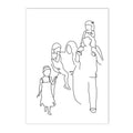 Axyaa Family Portrait Line Wall Art Canvas Poster Son Daughter Love Bedroom Decor