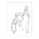 Axyaa Family Portrait Line Wall Art Canvas Poster Son Daughter Love Bedroom Decor