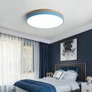 Axyaa Wooden Bottom Round LED Ceiling Light for Home Decor